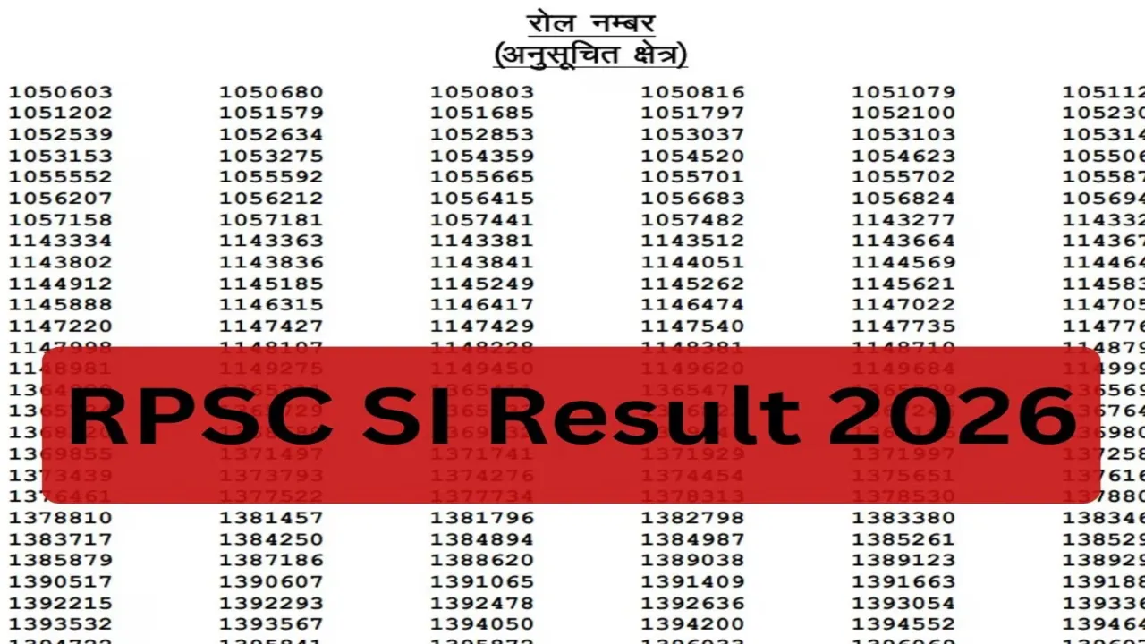 RPSC SI Result 2025 घोषित, 20,455 उम्मीदवार PET के लिए चयनित; 1,744 अभ्यर्थी अयोग्य