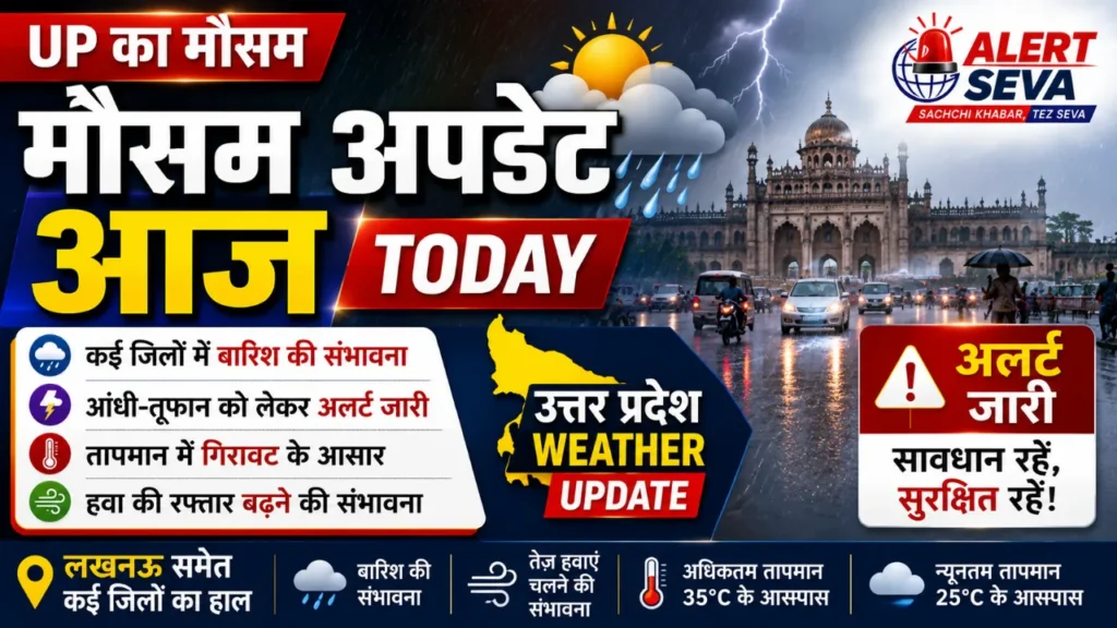 UP Weather Update Today: आज उत्तर प्रदेश में बारिश होगी या नहीं, उत्तर प्रदेश के 60 जिलों में ऑरेंज अलर्ट, जानें आपके शहर में आज बारिश होगी या नहीं