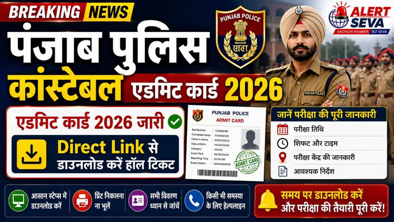 Punjab police constable exam admit card: पंजाब पुलिस कांस्टेबल एडमिट कार्ड 2026 जारी, Direct Link से डाउनलोड करें हॉल टिकट, जानें परीक्षा की पूरी जानकारी