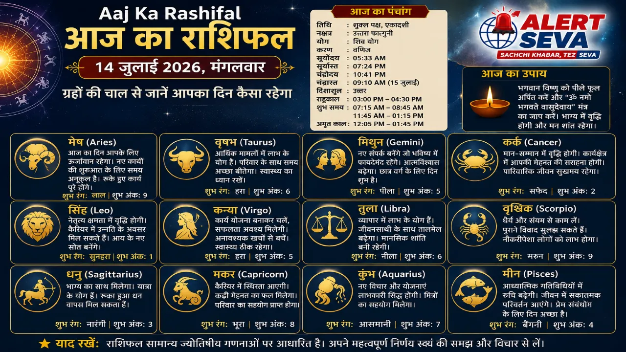Aaj Ka Rashifal: 14 जुलाई 2026 को भौमवती अमावस्या का दुर्लभ संयोग, जानें कैसा रहेगा आपका दिन