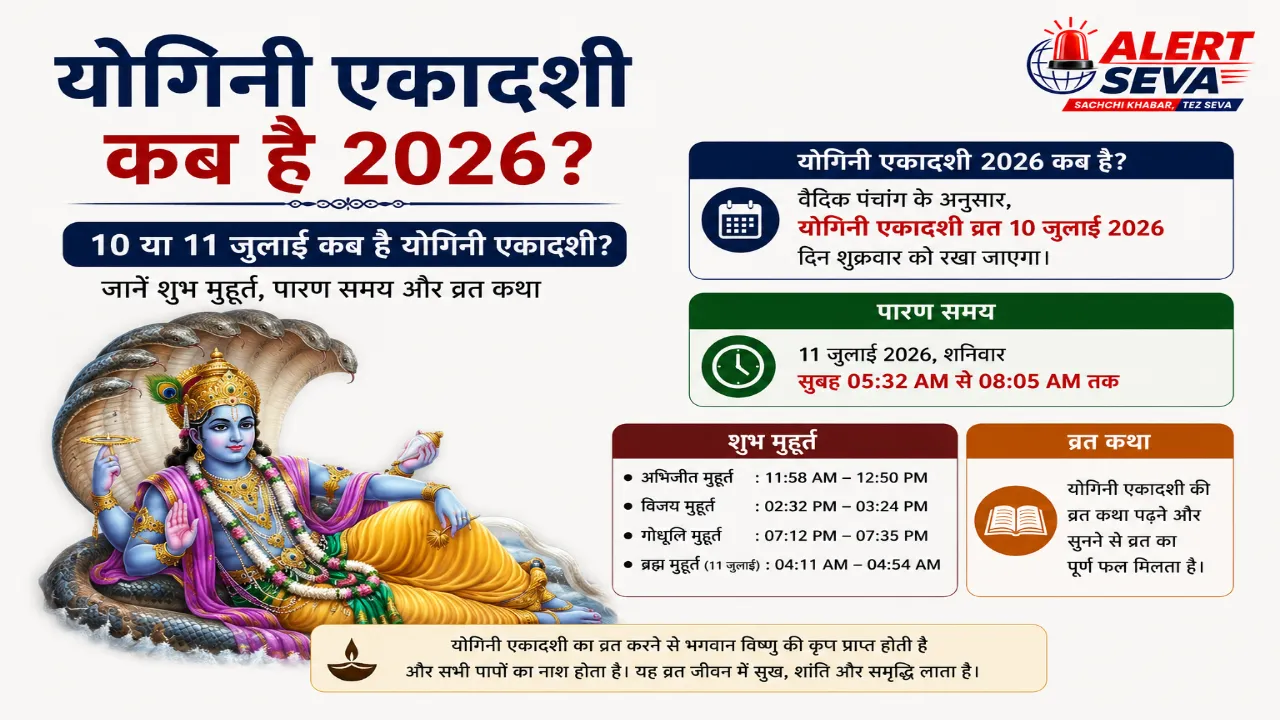 Yogini Ekadashi kab hai 2026 10 या 11 जुलाई कब है योगिनी एकादशी जानें शुभ मुहूर्त, पारण समय और व्रत कथा